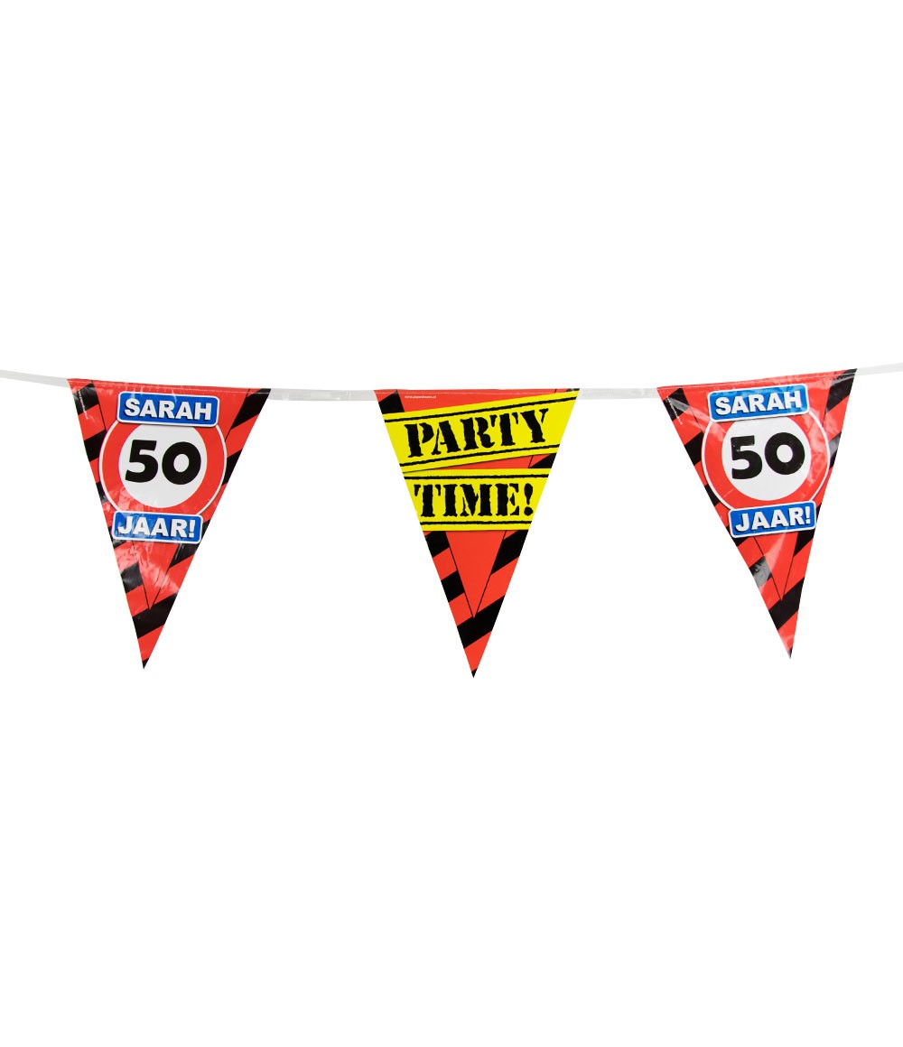 Vlaggenlijn Sarah 50 jaar Verkeersbord