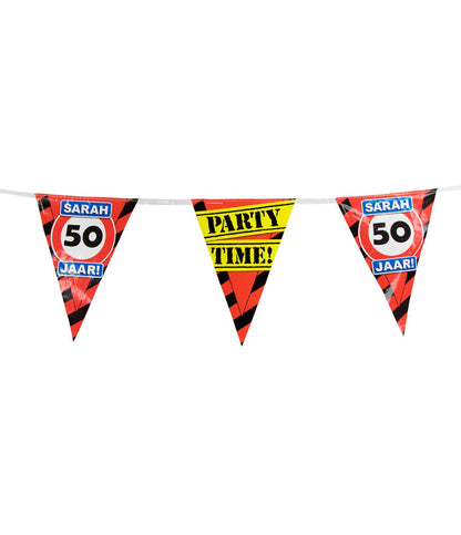 Vlaggenlijn Sarah 50 jaar Verkeersbord