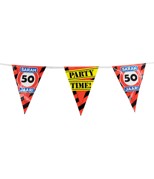 Vlaggenlijn Sarah 50 jaar Verkeersbord