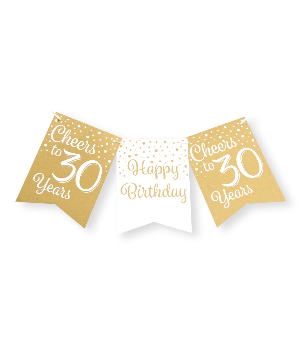 Vlaggenlijn 30 jaar goud en wit