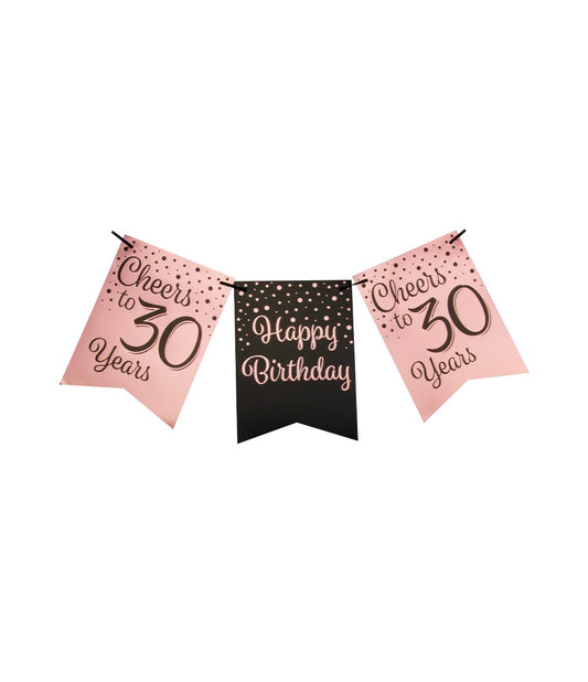 Vlaggenlijn 30 jaar rosé goud en zwart