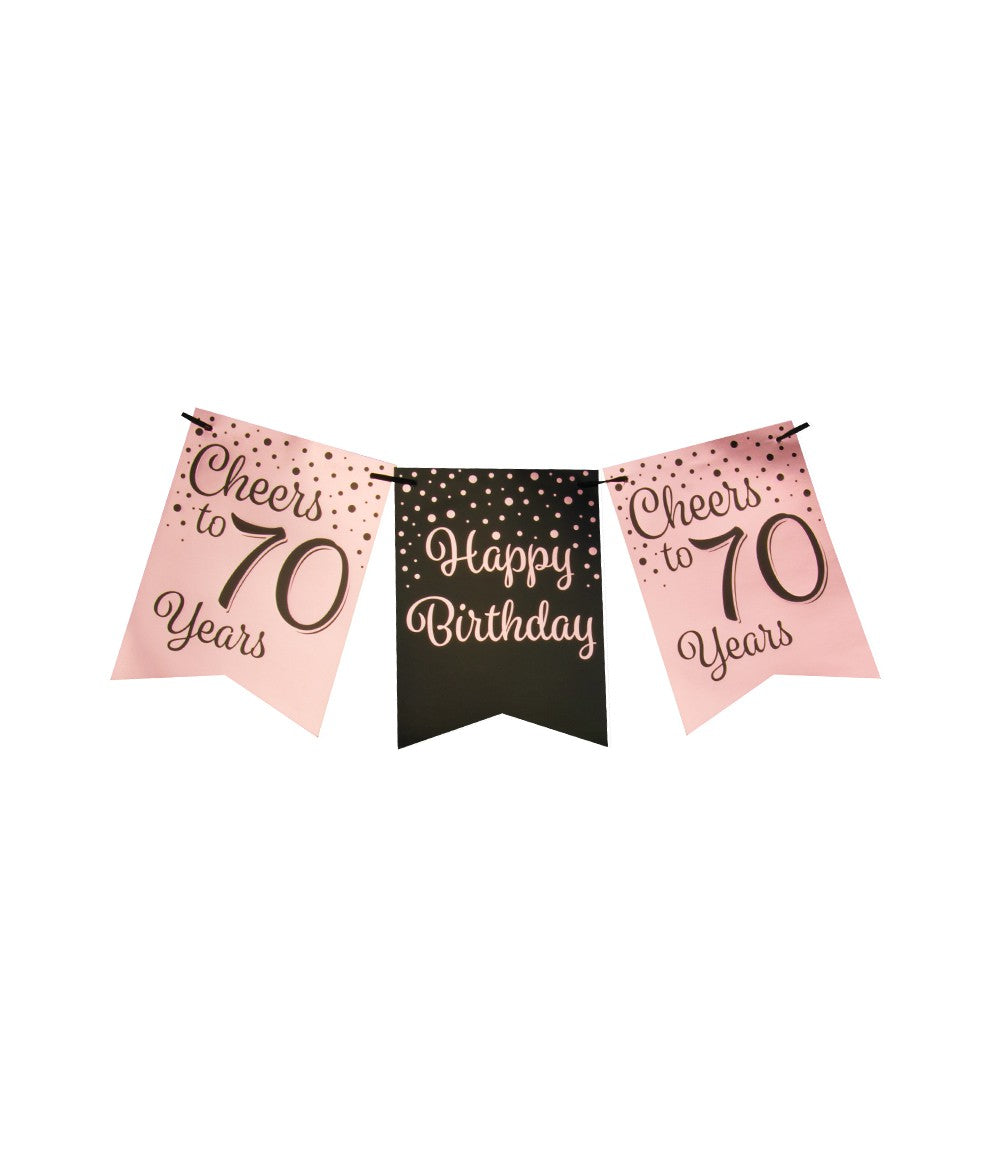 Vlaggenlijn 70 jaar rosé goud en zwart