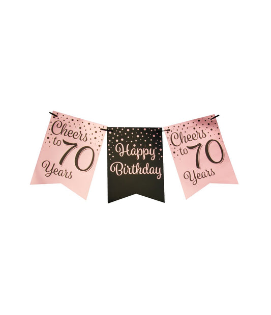 Vlaggenlijn 70 jaar rosé goud en zwart