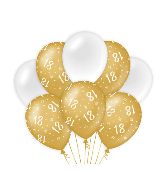 Ballonnen 18 jaar goud en wit