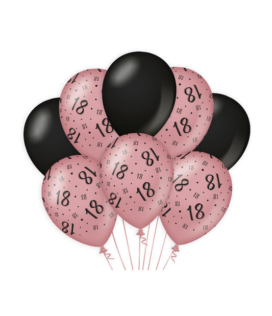 Ballonnen 18 jaar rosé goud en zwart