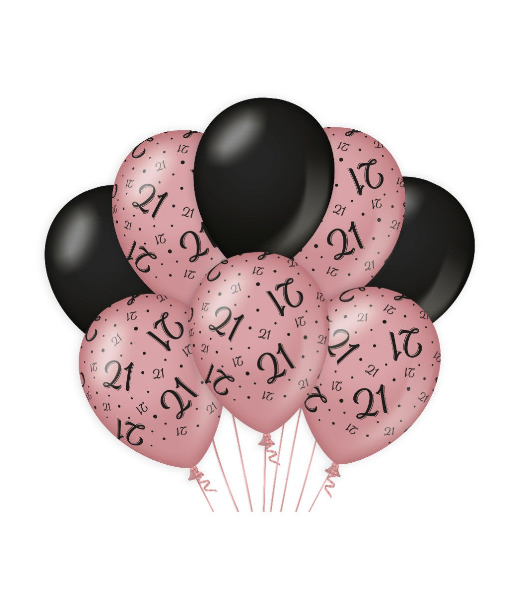 Ballonnen 21 jaar rosé goud en zwart