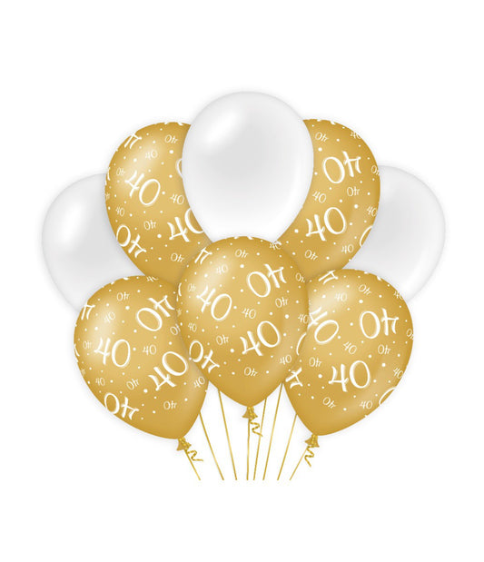 Ballonnen 40 jaar goud en wit