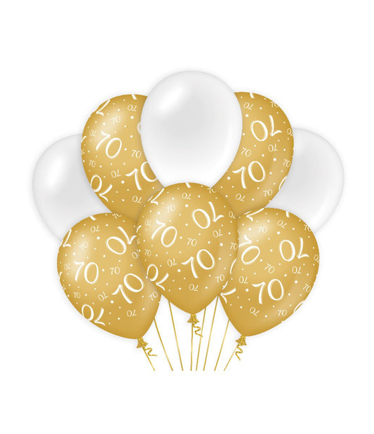 Ballonnen 70 jaar goud en wit