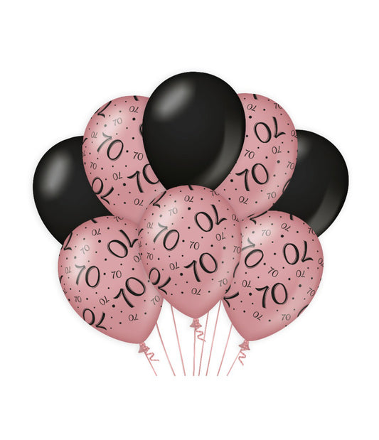 Ballonnen 70 jaar rosé goud en zwart