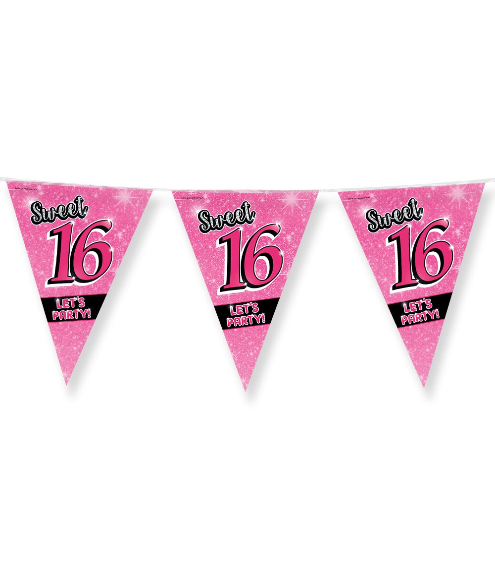 Vlaggenlijn Sweet 16 roze