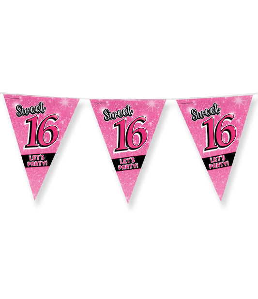 Vlaggenlijn Sweet 16 roze
