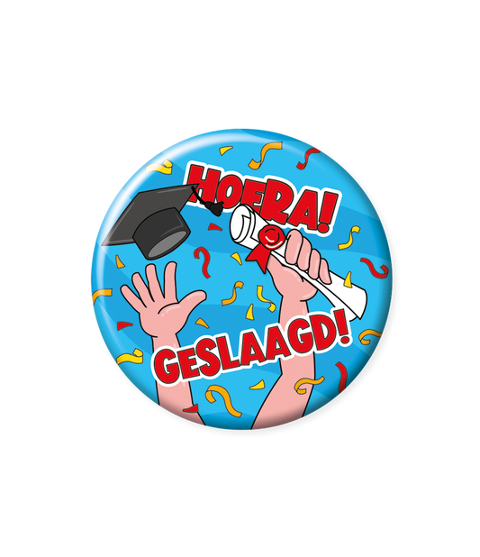 Button Geslaagd cartoon