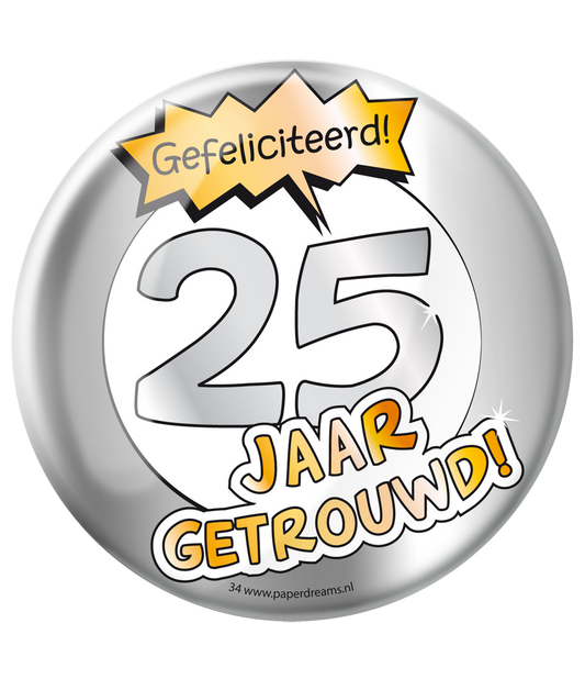 Button XL 25 jaar getrouwd