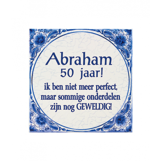 Teksttegel Abraham 50