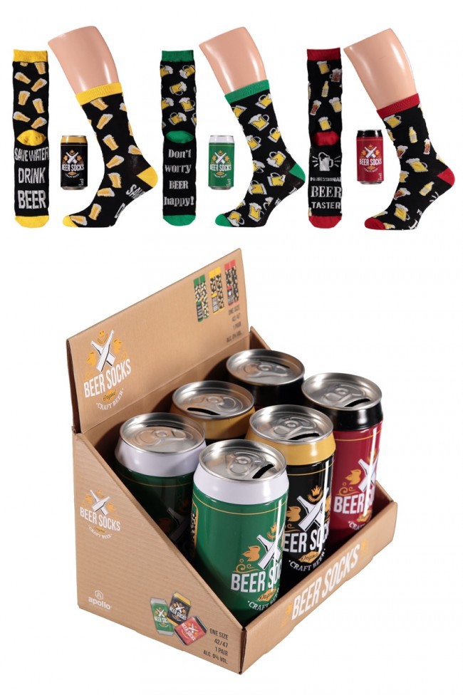 Biersokken in bierblikje