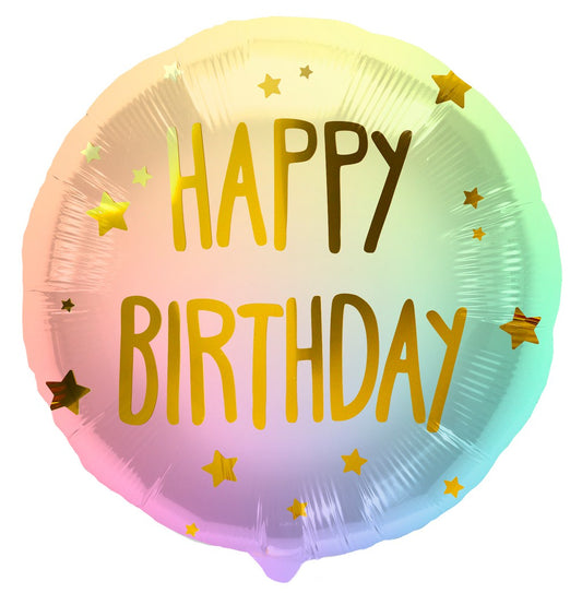 Folieballon Happy Birthday Stars