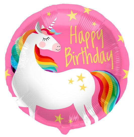 Folieballon Happy Birthday Unicorn