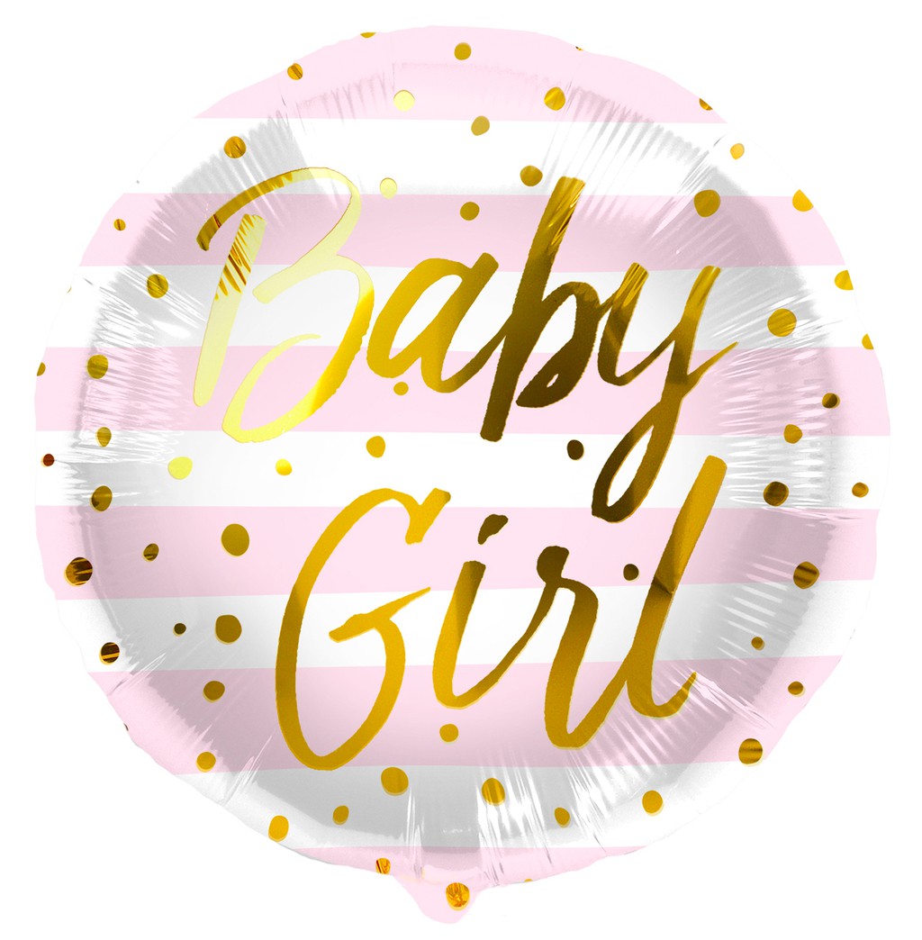 Folieballon Baby Girl strepen