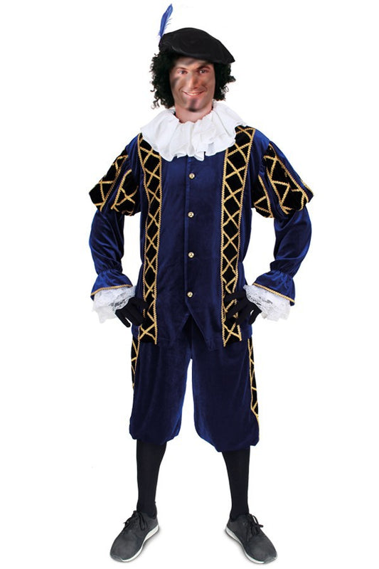 Piet Kostuum Amigo Blauw Zwart maat M