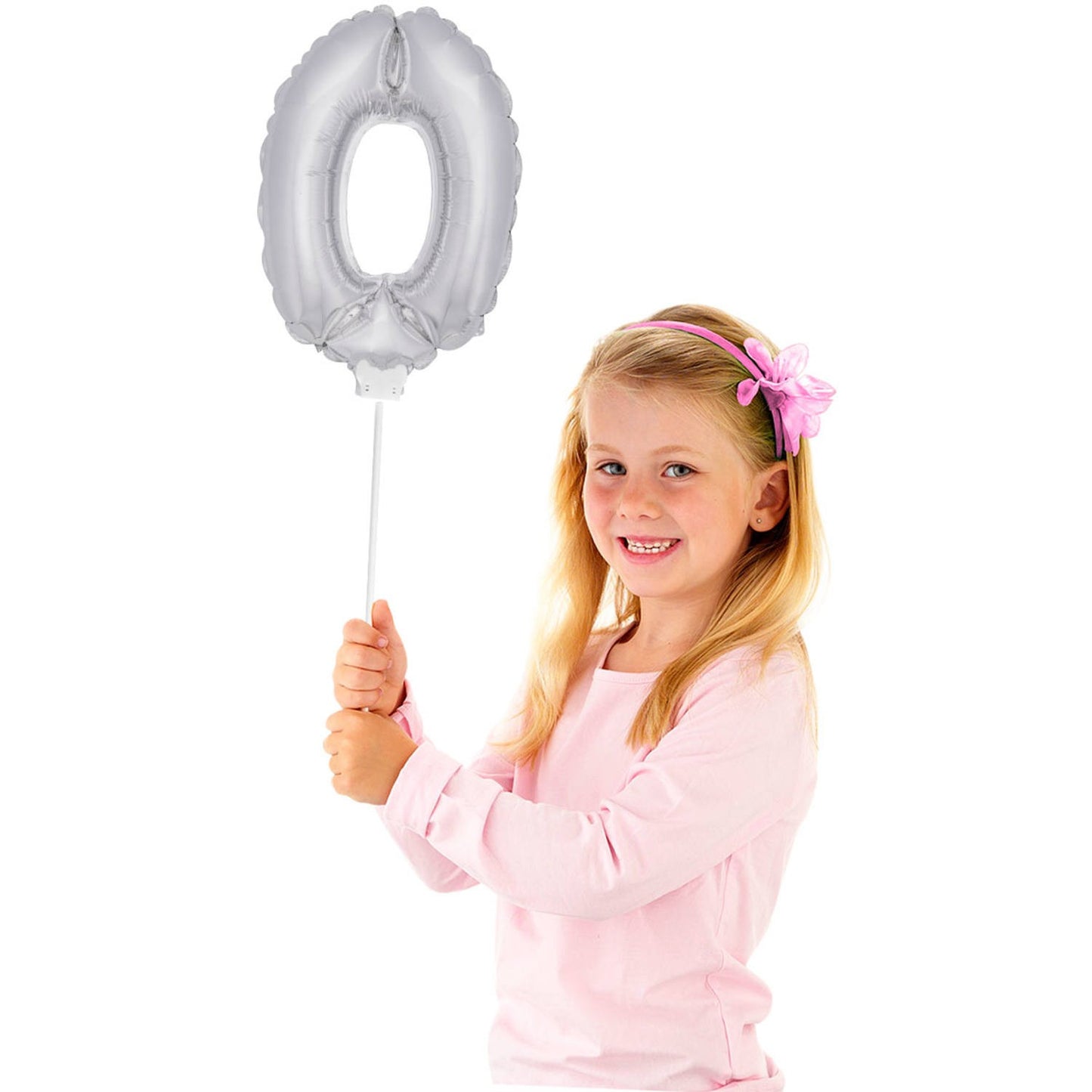 Mini Folieballon 0 zilver