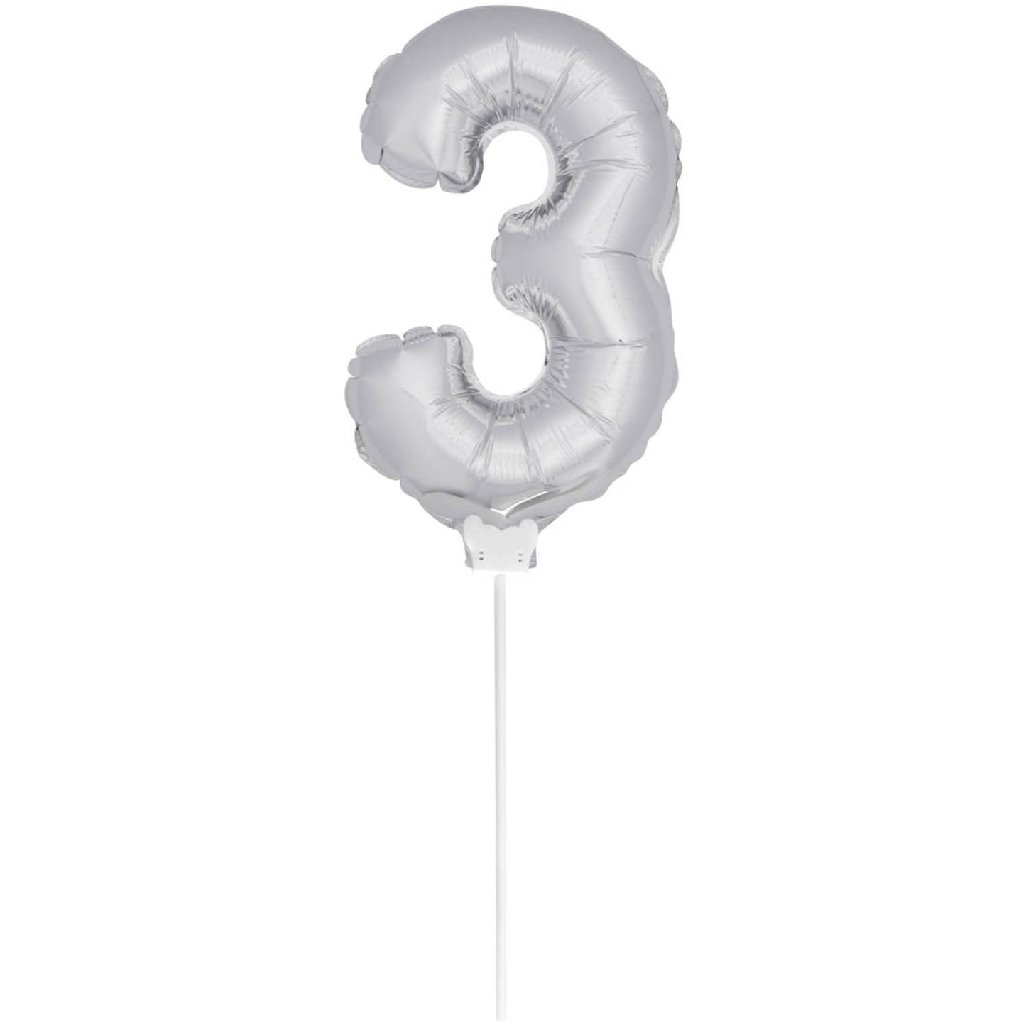 Mini Folieballon 3 zilver