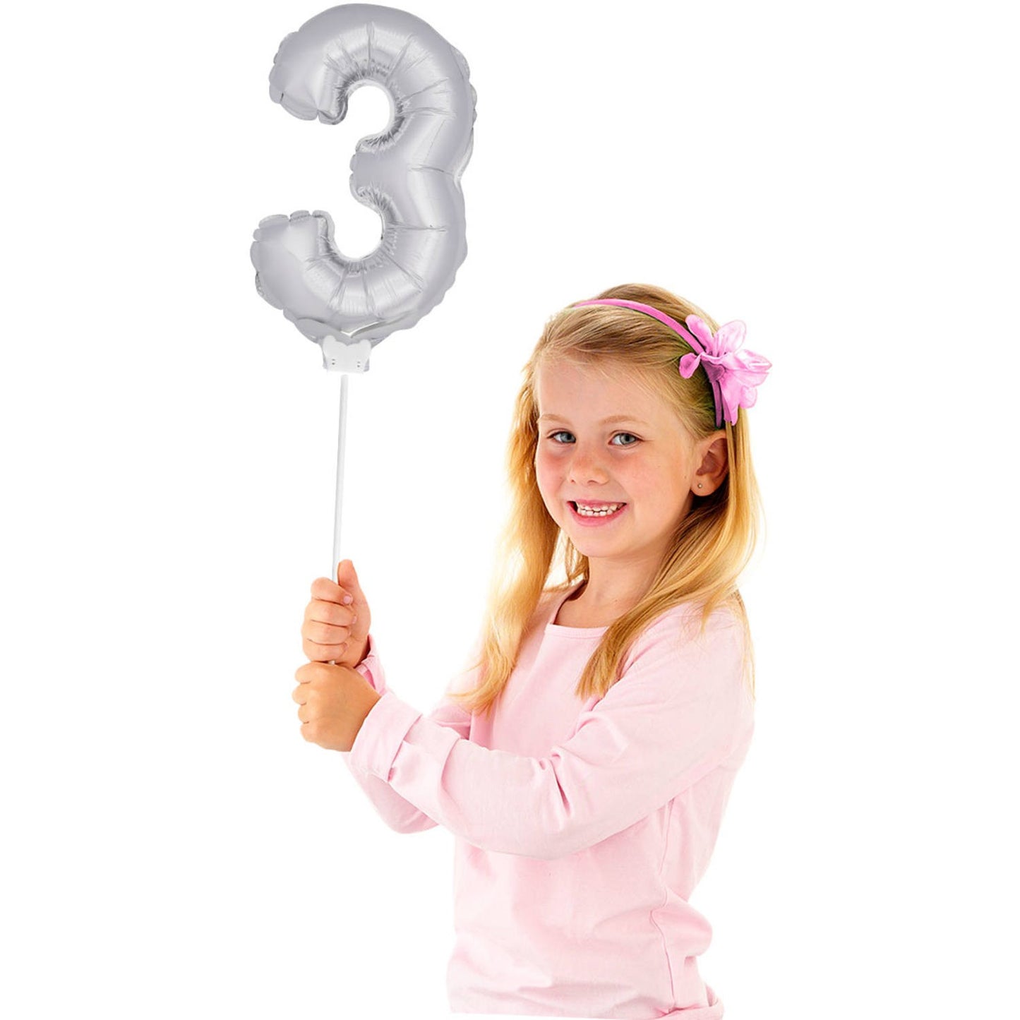 Mini Folieballon 3 zilver