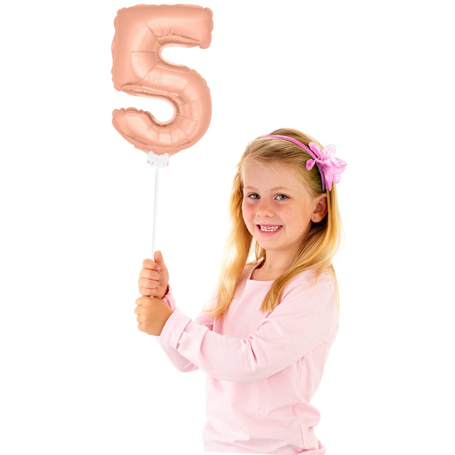 Mini Folieballon 5 rosé goud