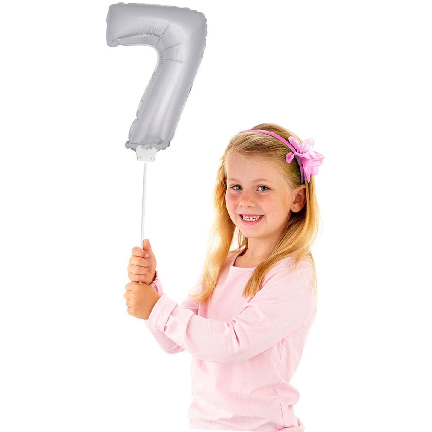 Mini Folieballon 7 zilver