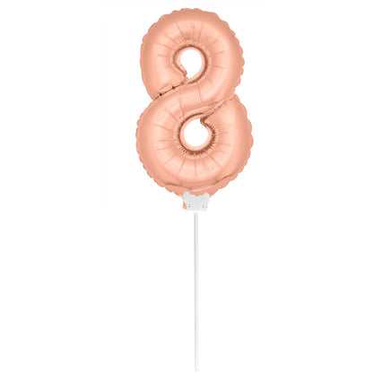 Mini Folieballon 8 rosé goud