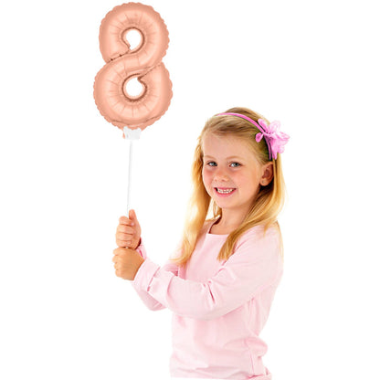 Mini Folieballon 8 rosé goud