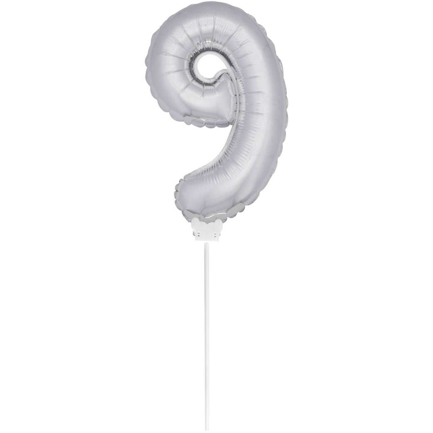 Mini Folieballon 9 zilver