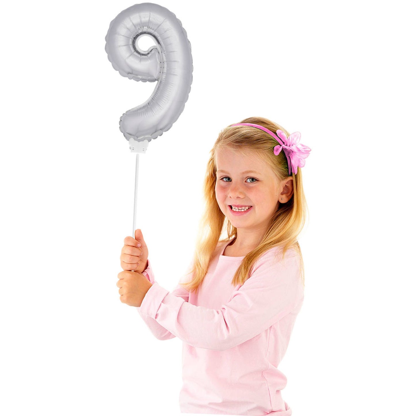 Mini Folieballon 9 zilver