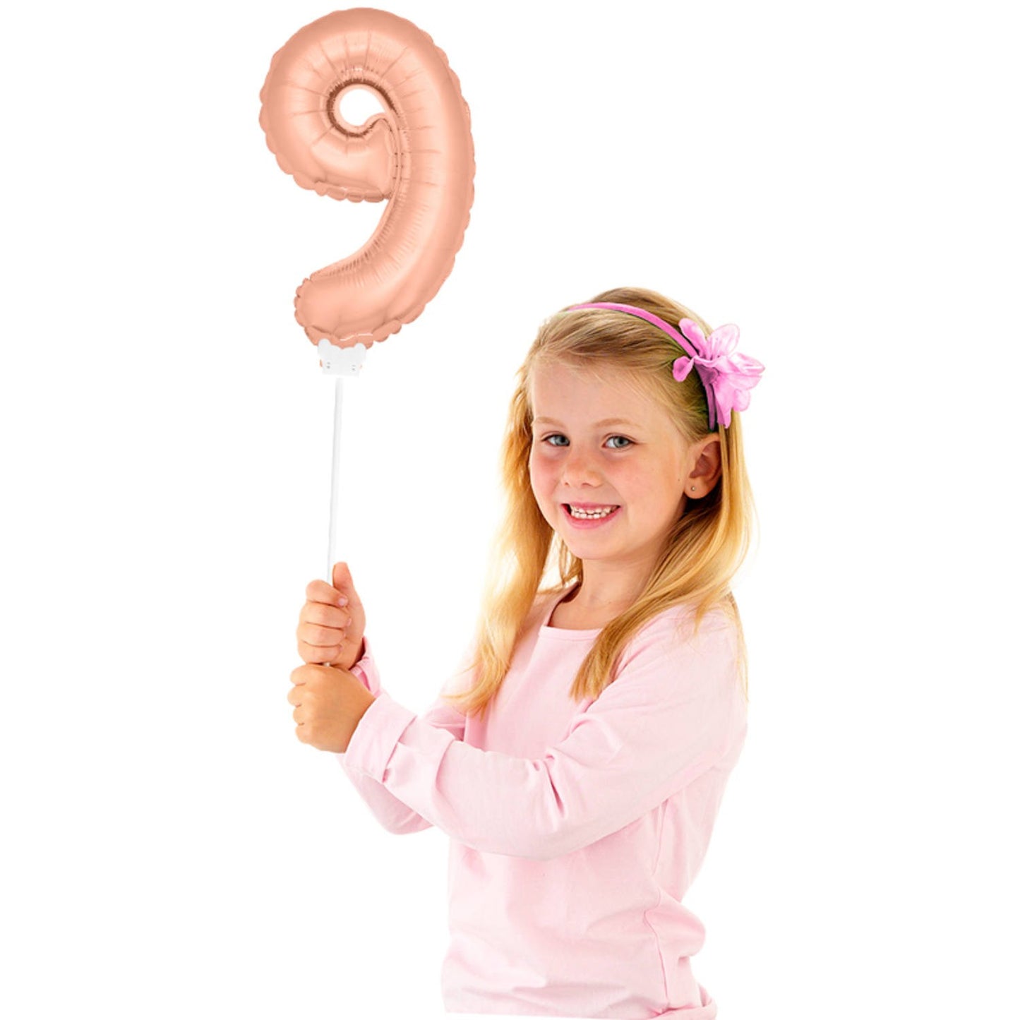 Mini Folieballon 9 rosé goud