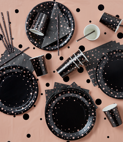 Party Table Set rosé en zwart