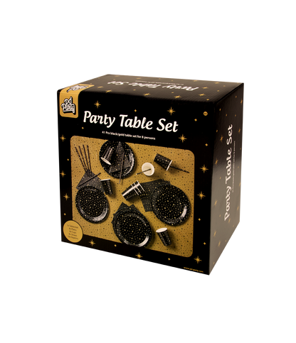 Party Table Set zwart en goud