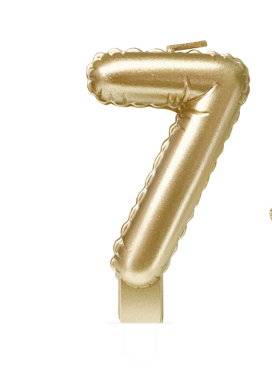 Folieballon Cijfer kaars 7 goud