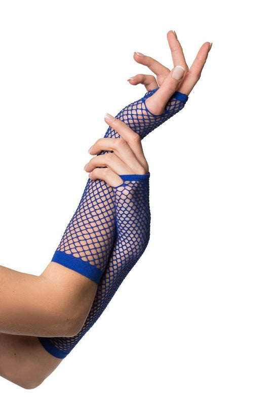Vingerloze Nethandschoen Lang Blauw