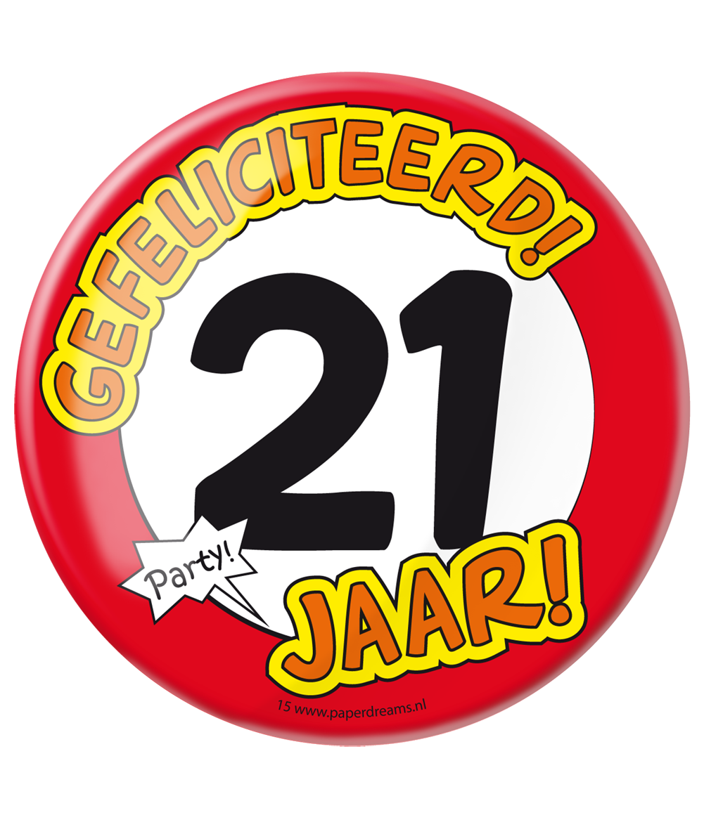 Button XL 21 jaar