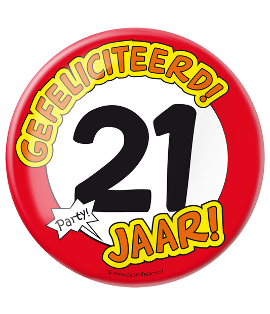 Button XL 21 jaar