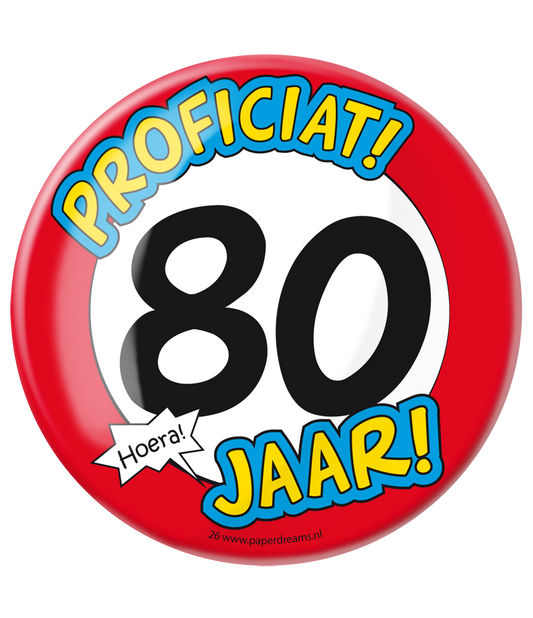 Button XL 80 jaar