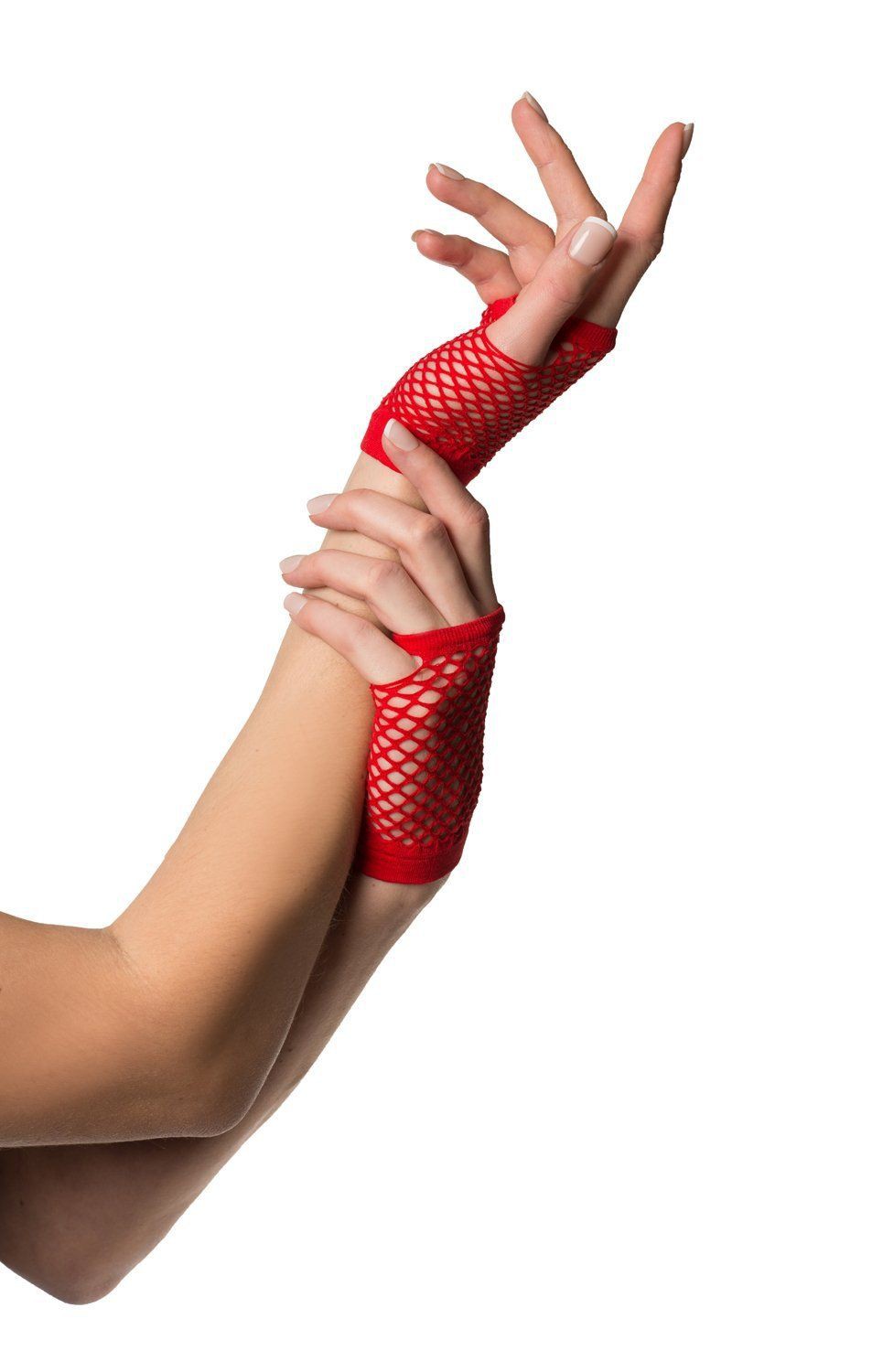 Vingerloze Nethandschoen Kort Rood