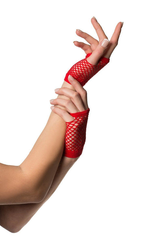 Vingerloze Nethandschoen Kort Rood