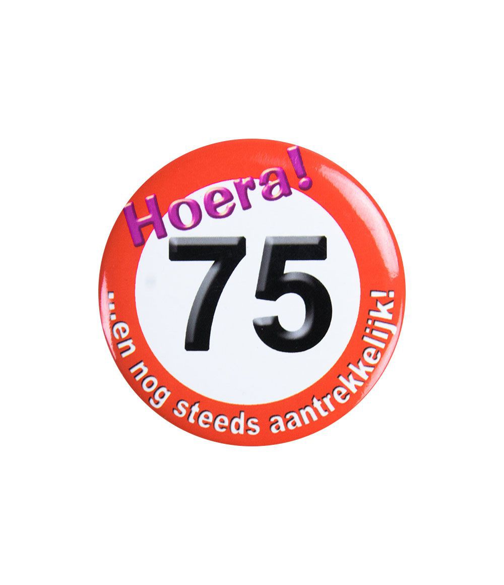 Button 75 jaar Verkeersbord