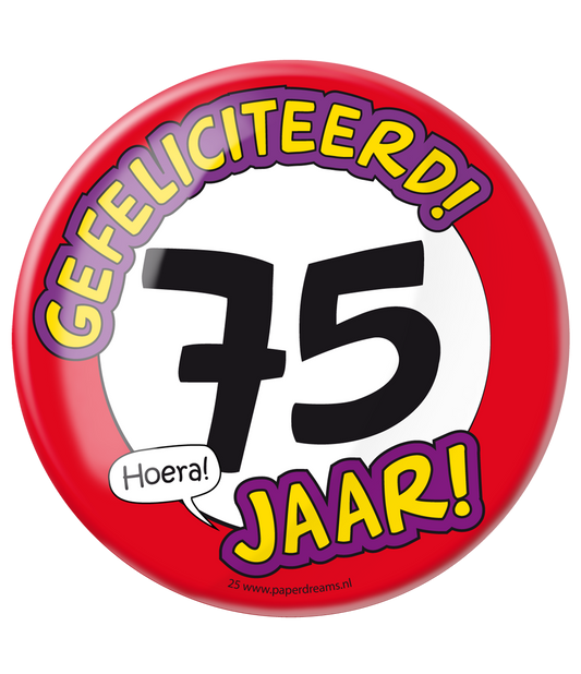 Button XL 75 jaar