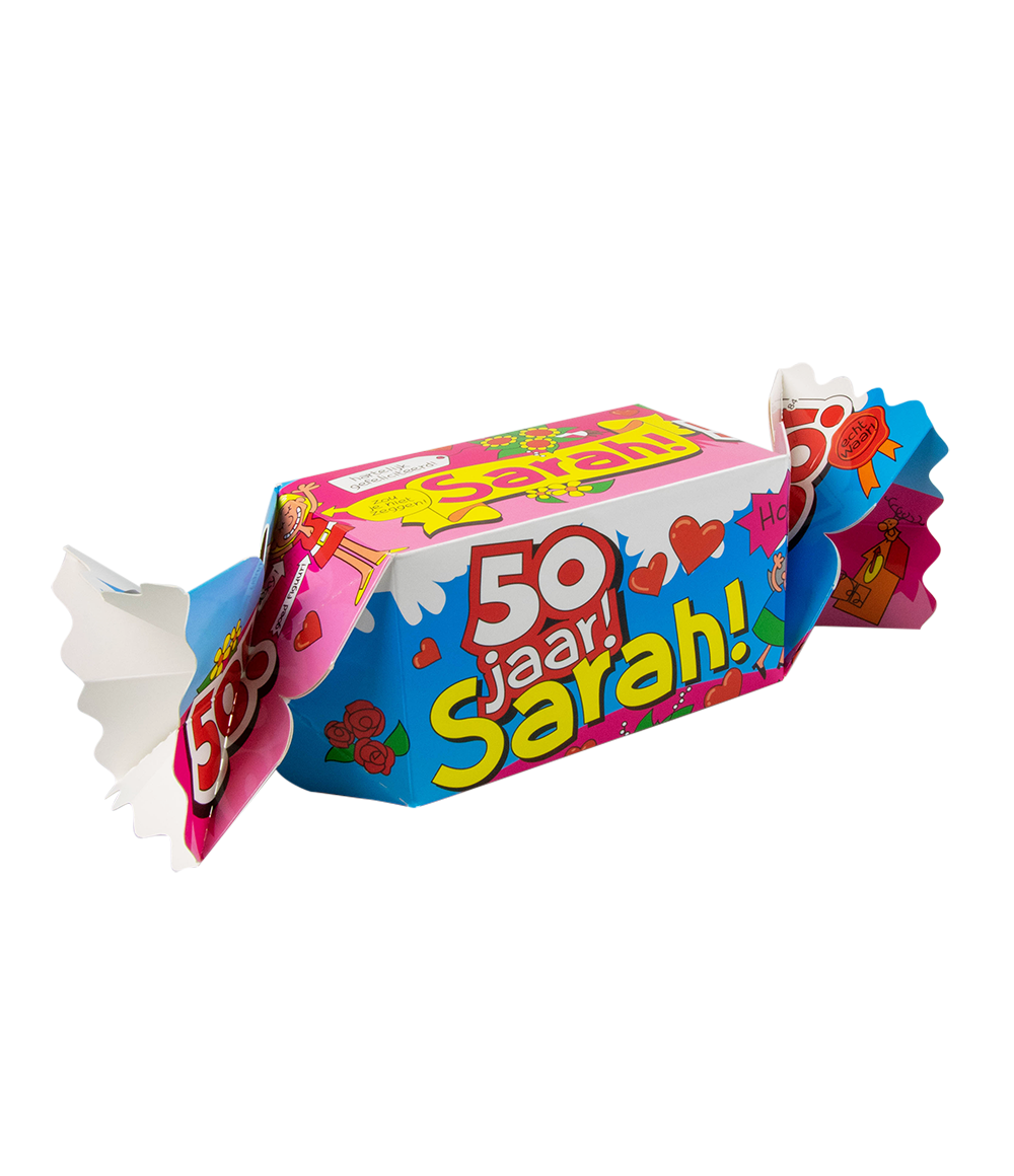 Snoepverpakking Sarah 50 jaar