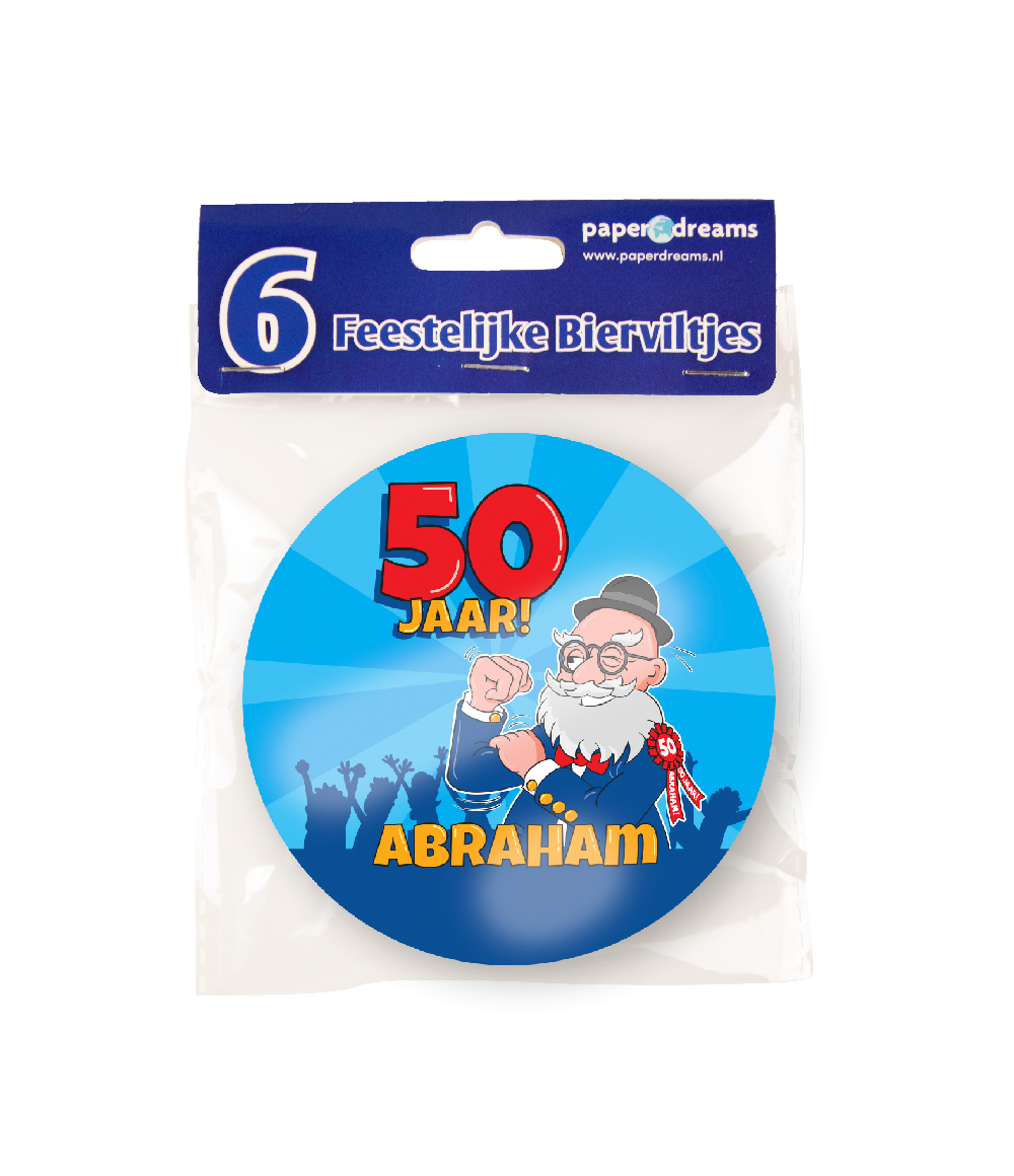 Bierviltjes Abraham 50 jaar Cartoon