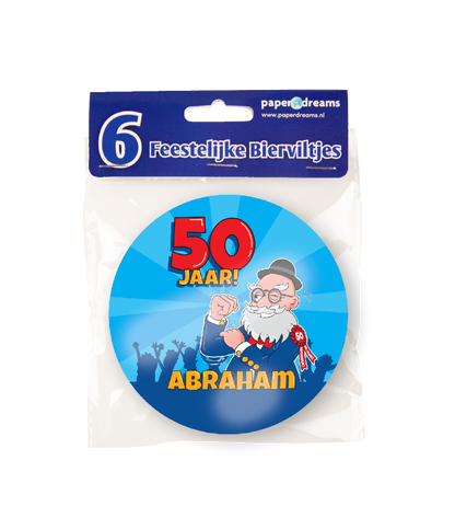 Bierviltjes Abraham 50 jaar Cartoon