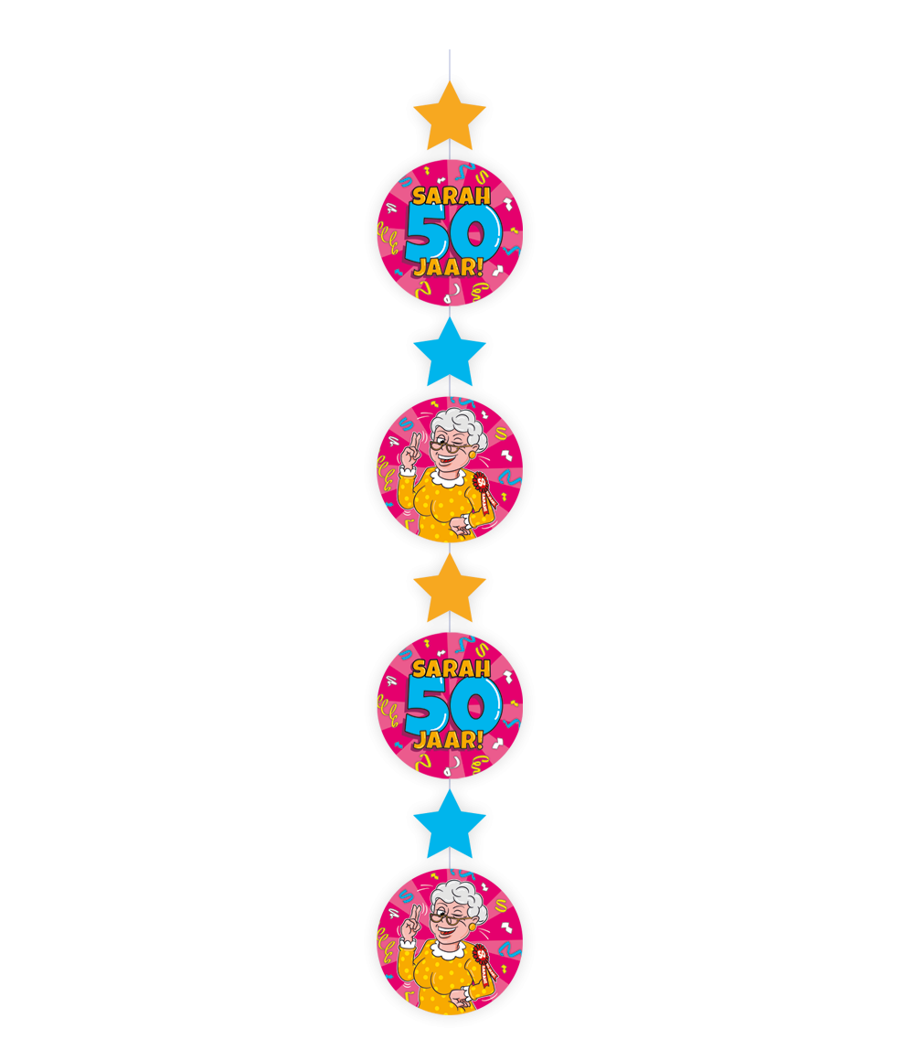 Hang decoratie Sarah 50 jaar Cartoon