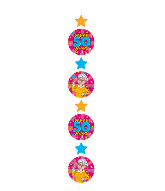 Hang decoratie Sarah 50 jaar Cartoon