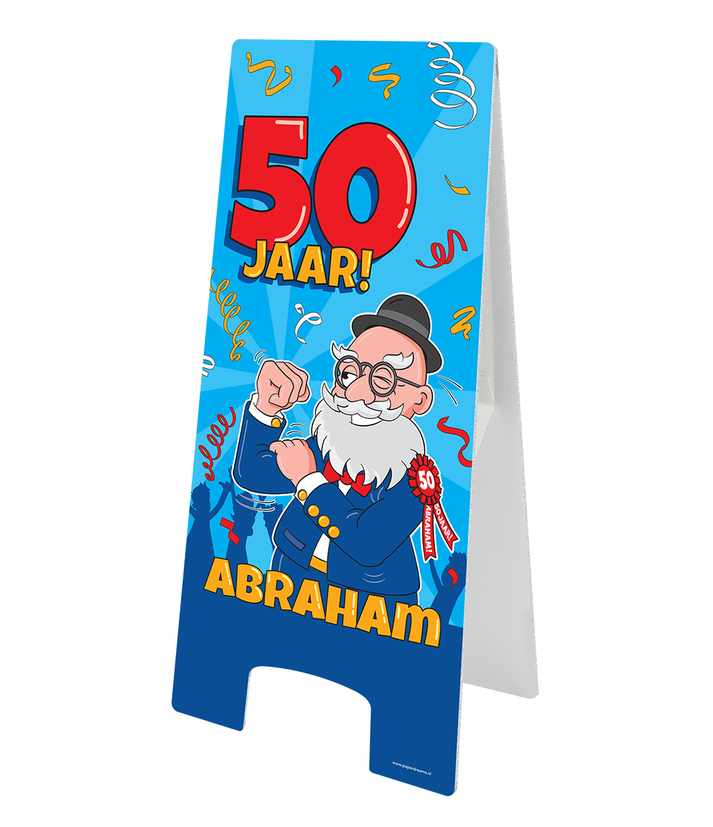 Warning Sign Abraham 50 jaar Cartoon
